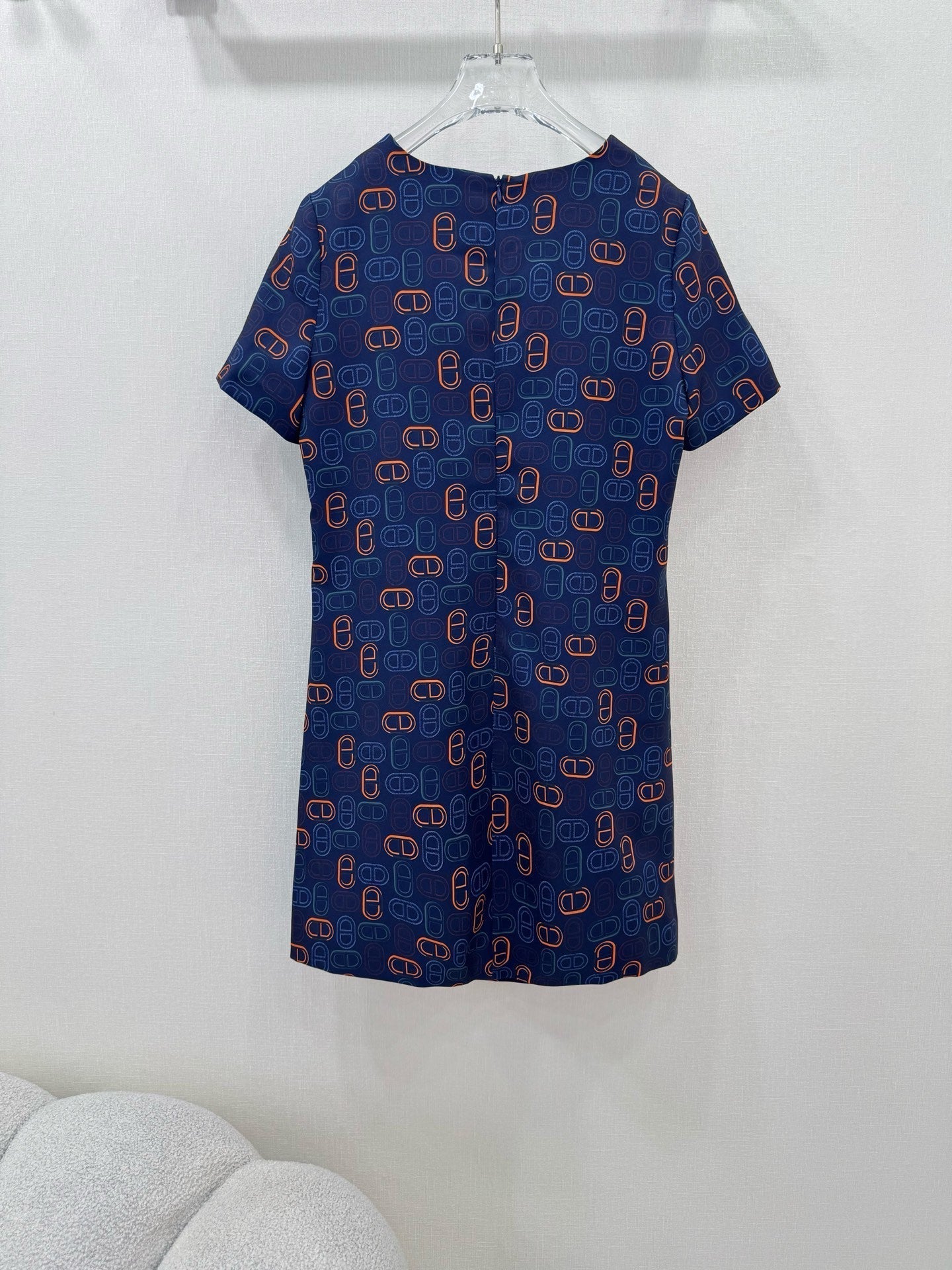 H 25 Printed Short Sleeve Dress
