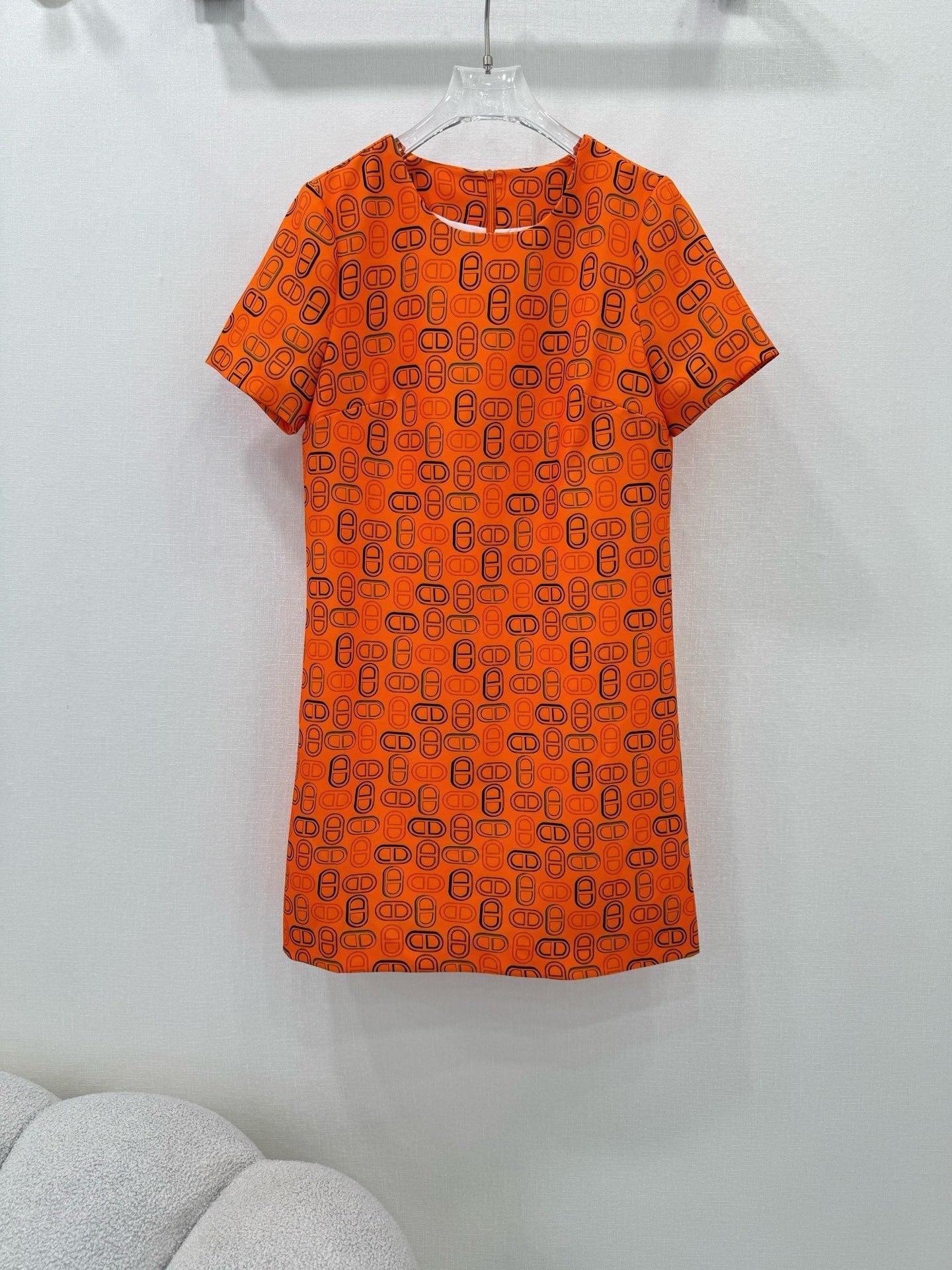 H 25 Printed Short Sleeve Dress