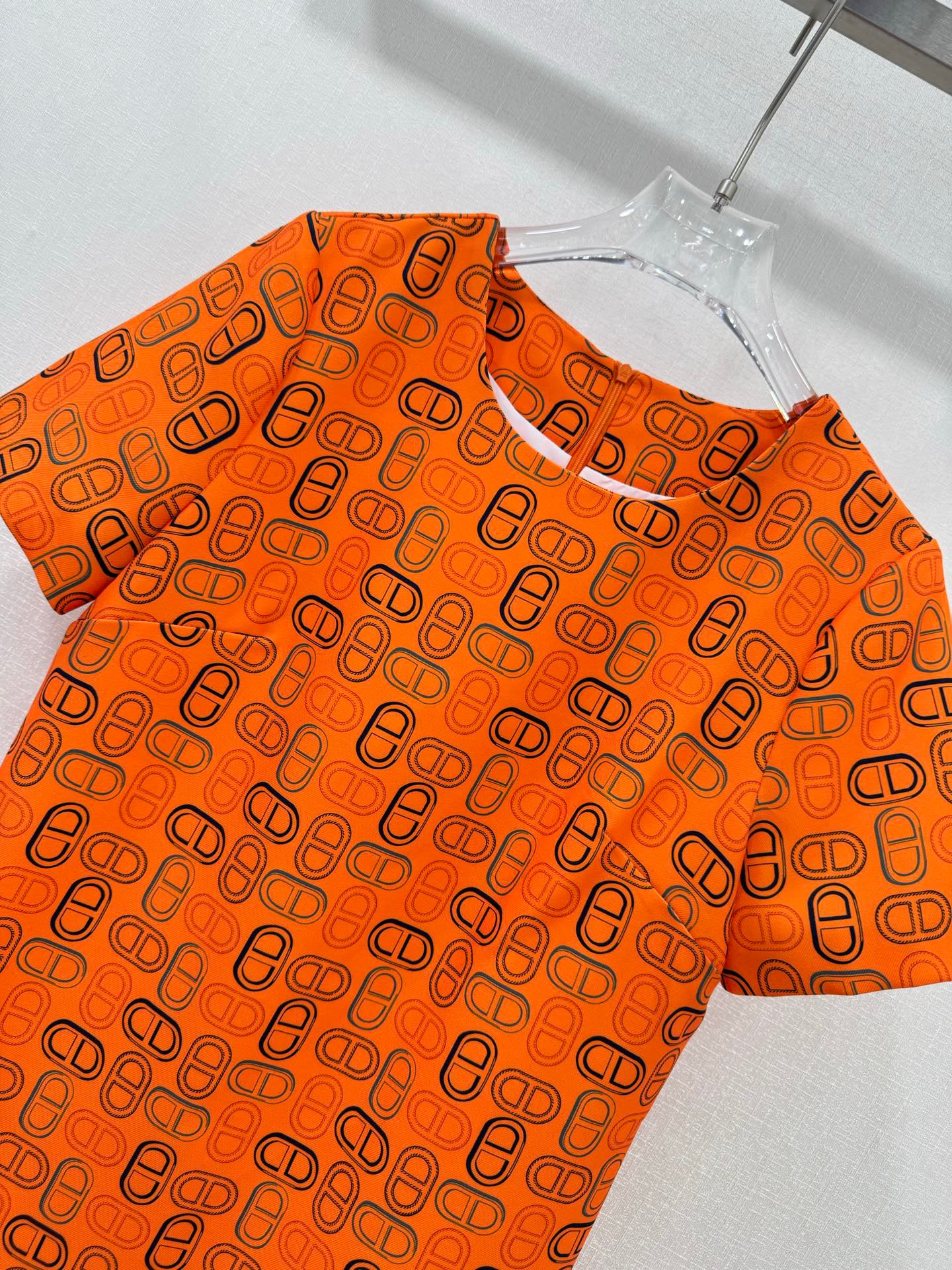 H 25 Printed Short Sleeve Dress