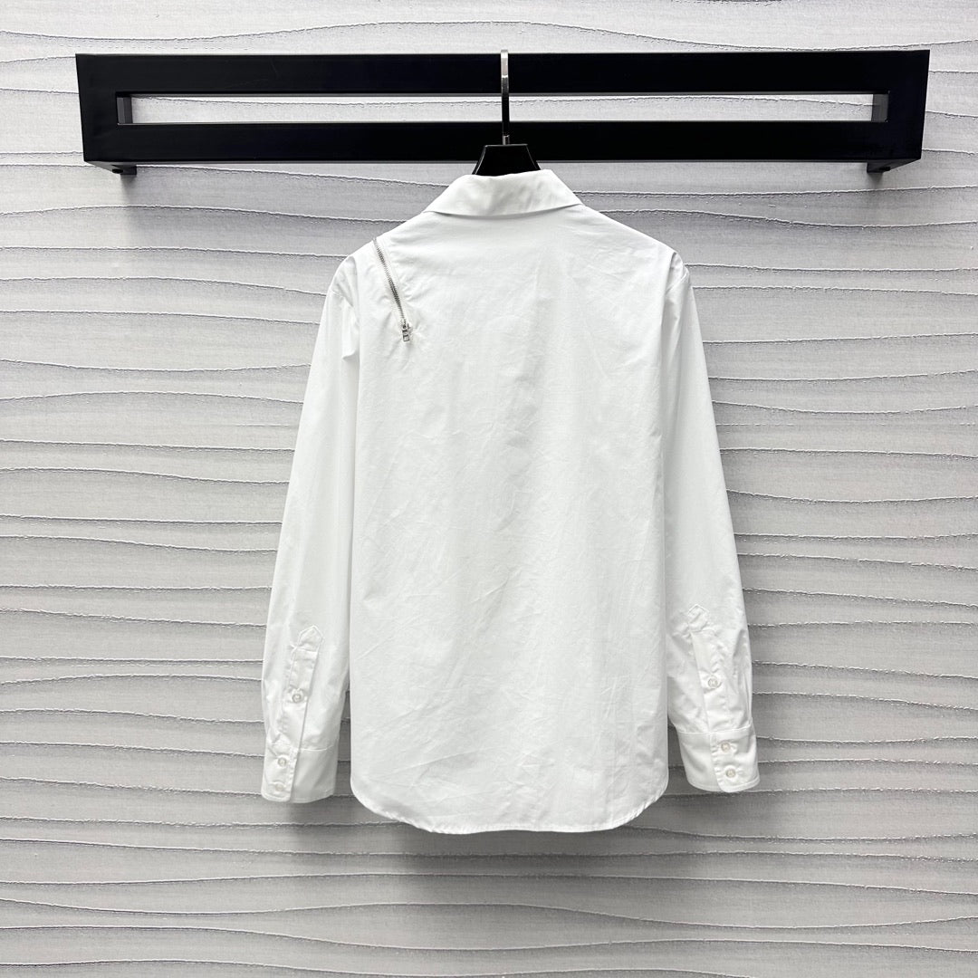 P 25Lapels Zippers Shirts