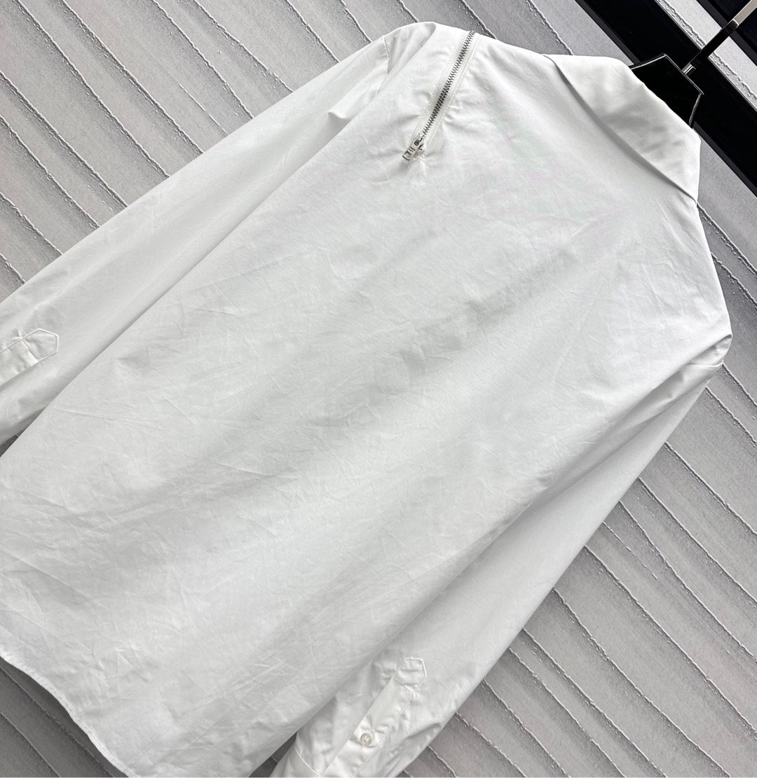P 25Lapels Zippers Shirts