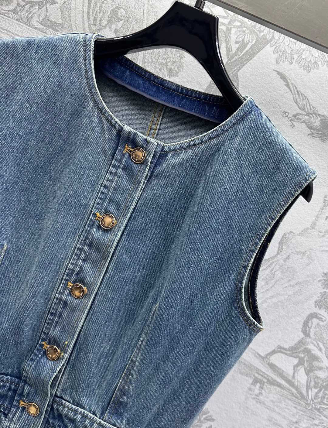 25 New Arrivals Letter Embroidered Denim Vest Dress
