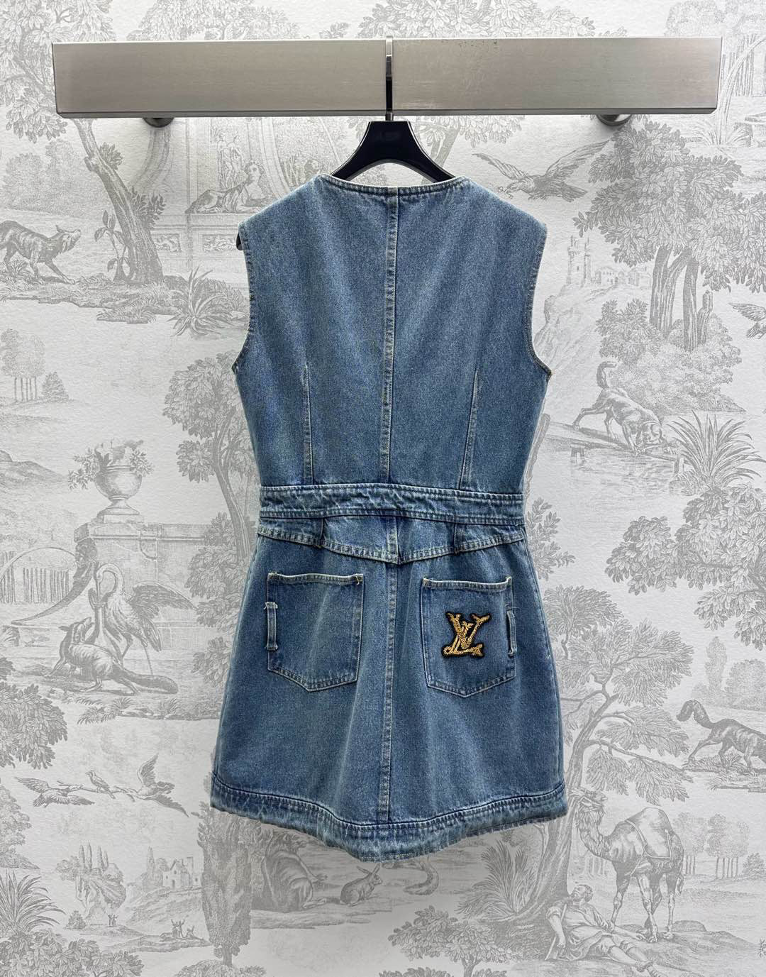 25 New Arrivals Letter Embroidered Denim Vest Dress