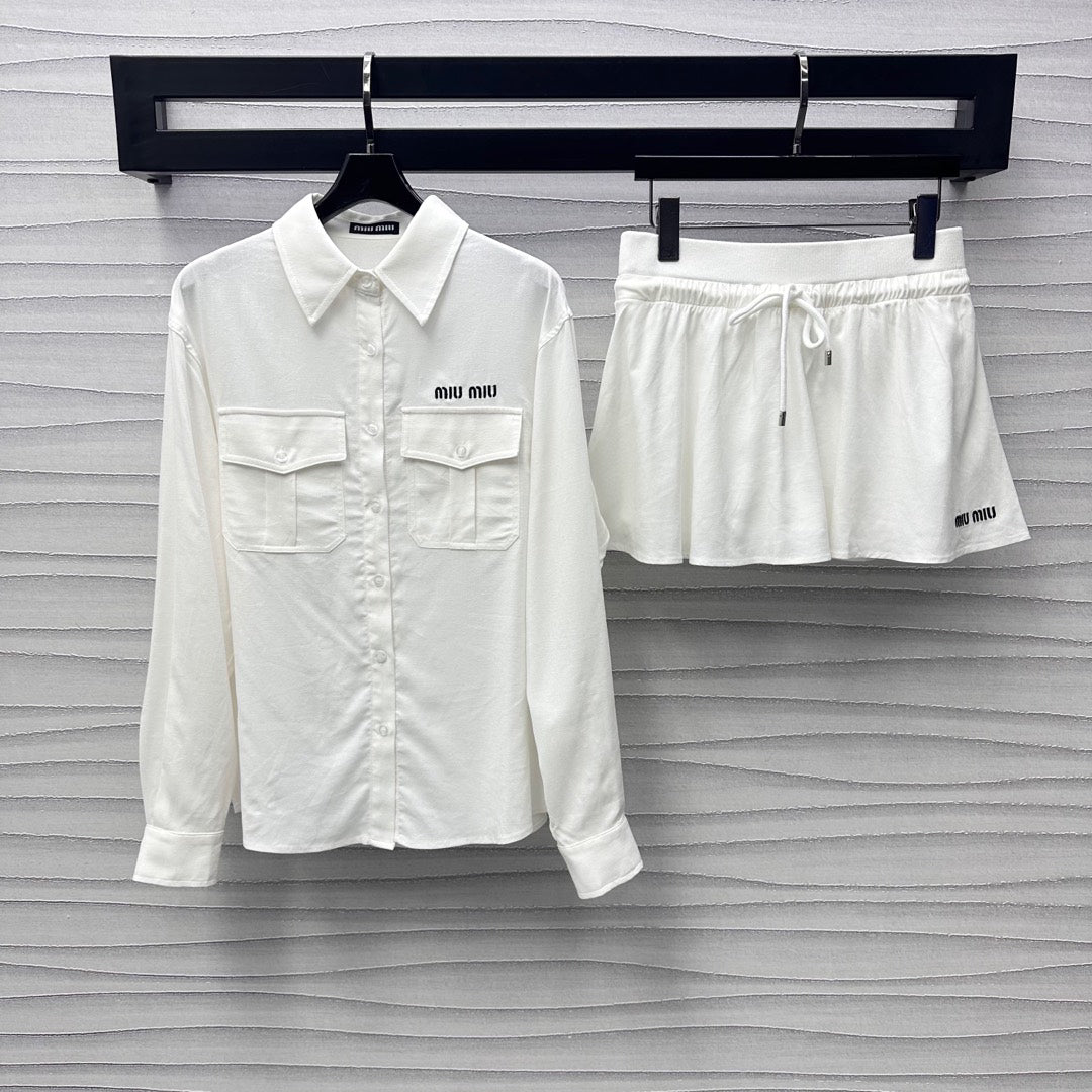 M 25 Lapel Shirt + Half Skirt Set