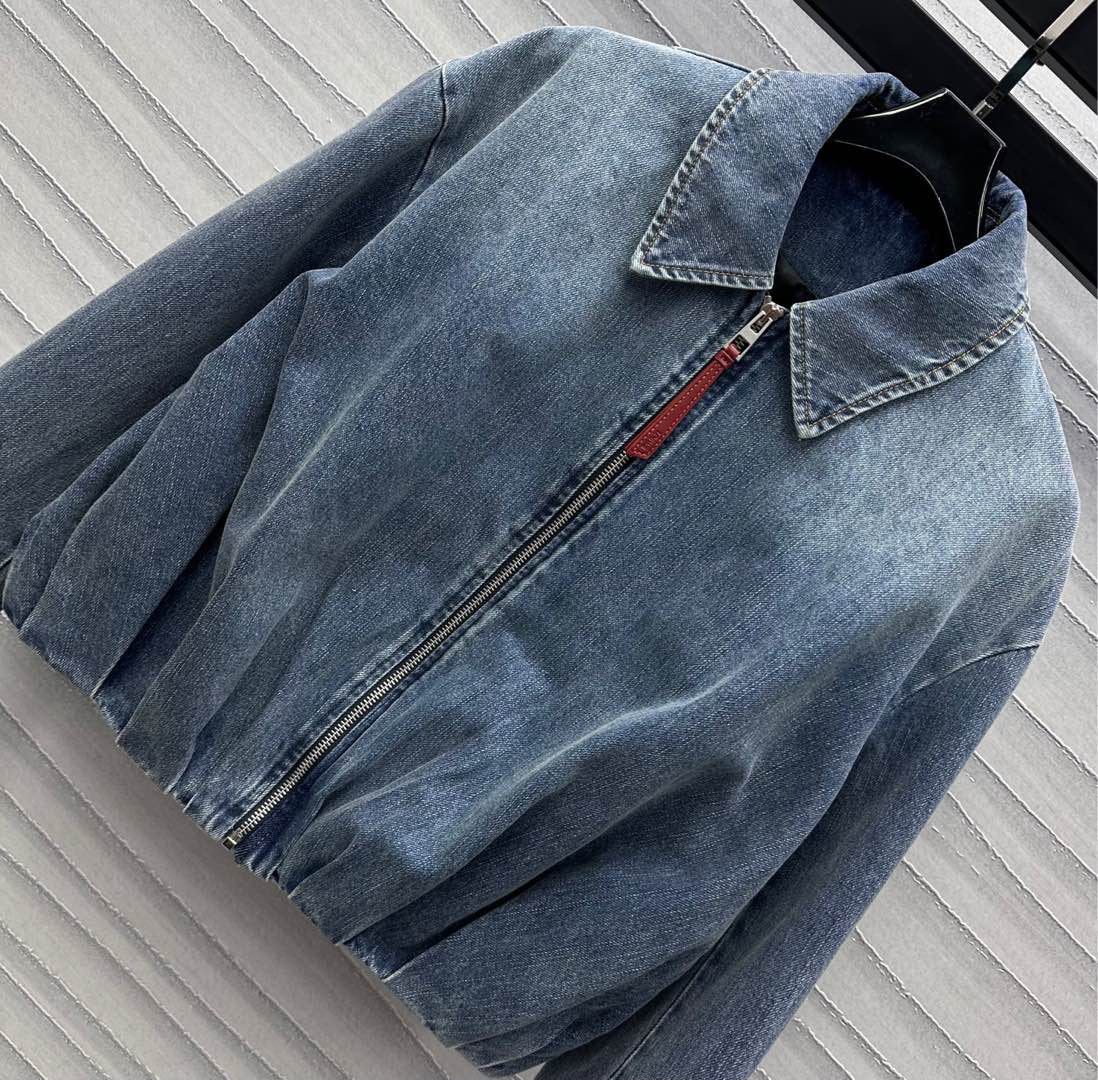 25 Leather Label Frayed Denim Jacket