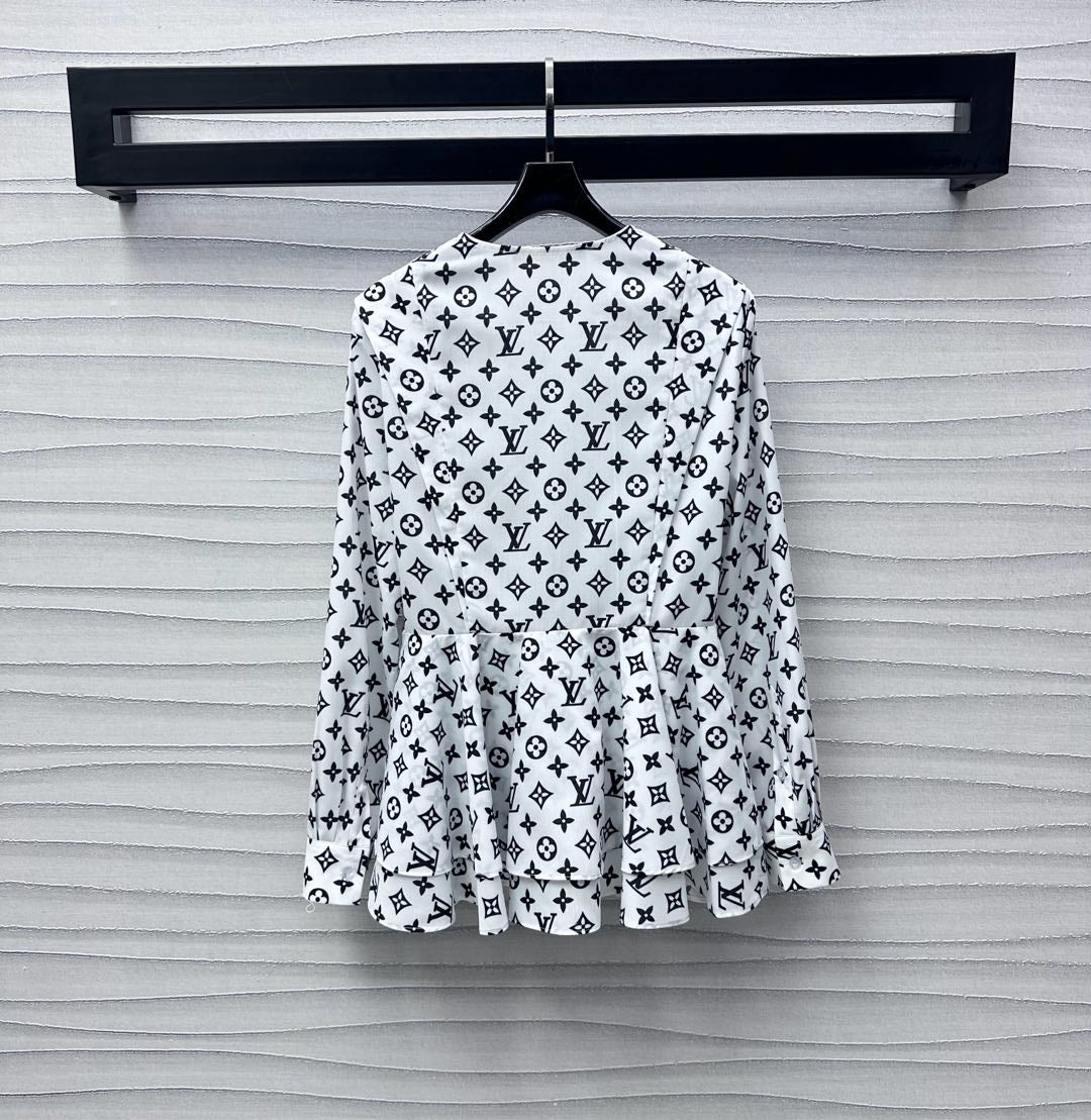 2025 New Arrivals Printed Waist Pleated Shirt