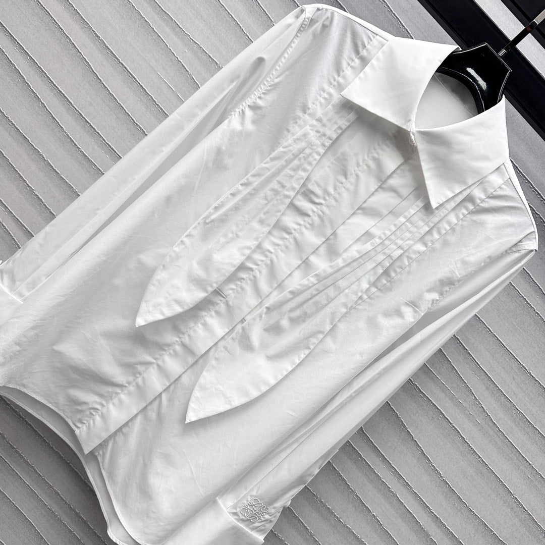 25ss New Arrivals Lace-up Accordion Shirt
