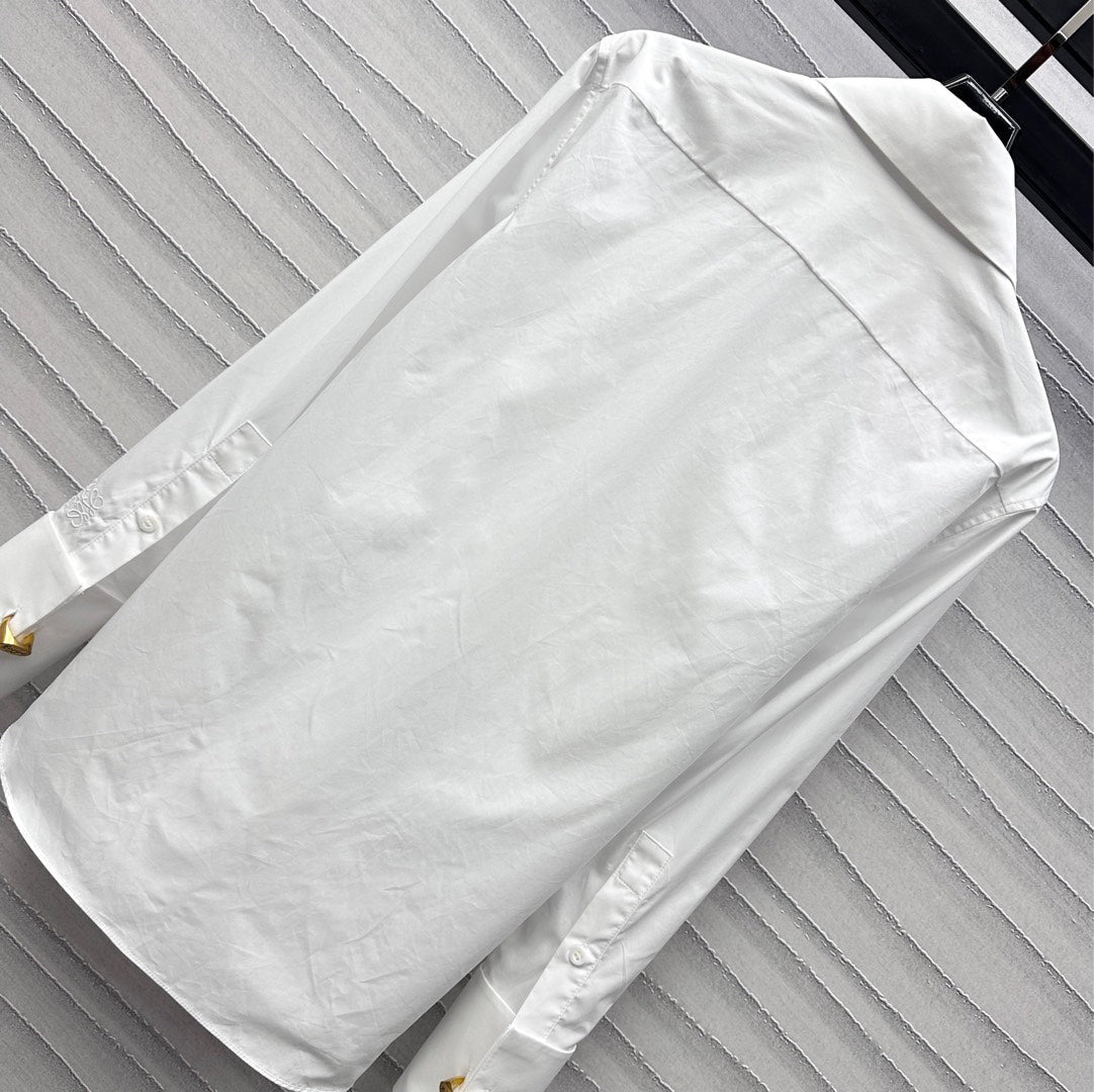 25ss New Arrivals Lace-up Accordion Shirt
