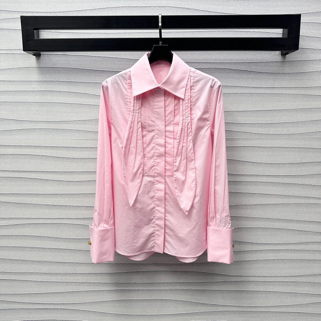 25ss New Arrivals Lace-up Accordion Shirt