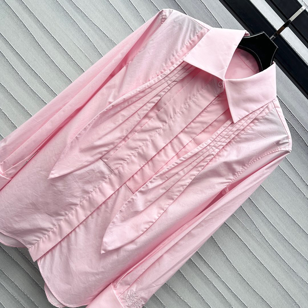25ss New Arrivals Lace-up Accordion Shirt