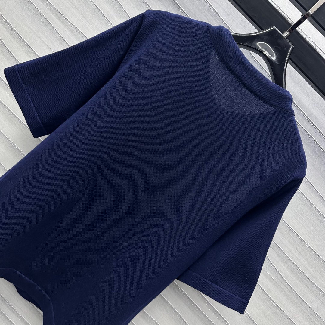 2025 New Arrivals Knitted Round Neck Short Sleeves + Same Style Wide Leg Pants
