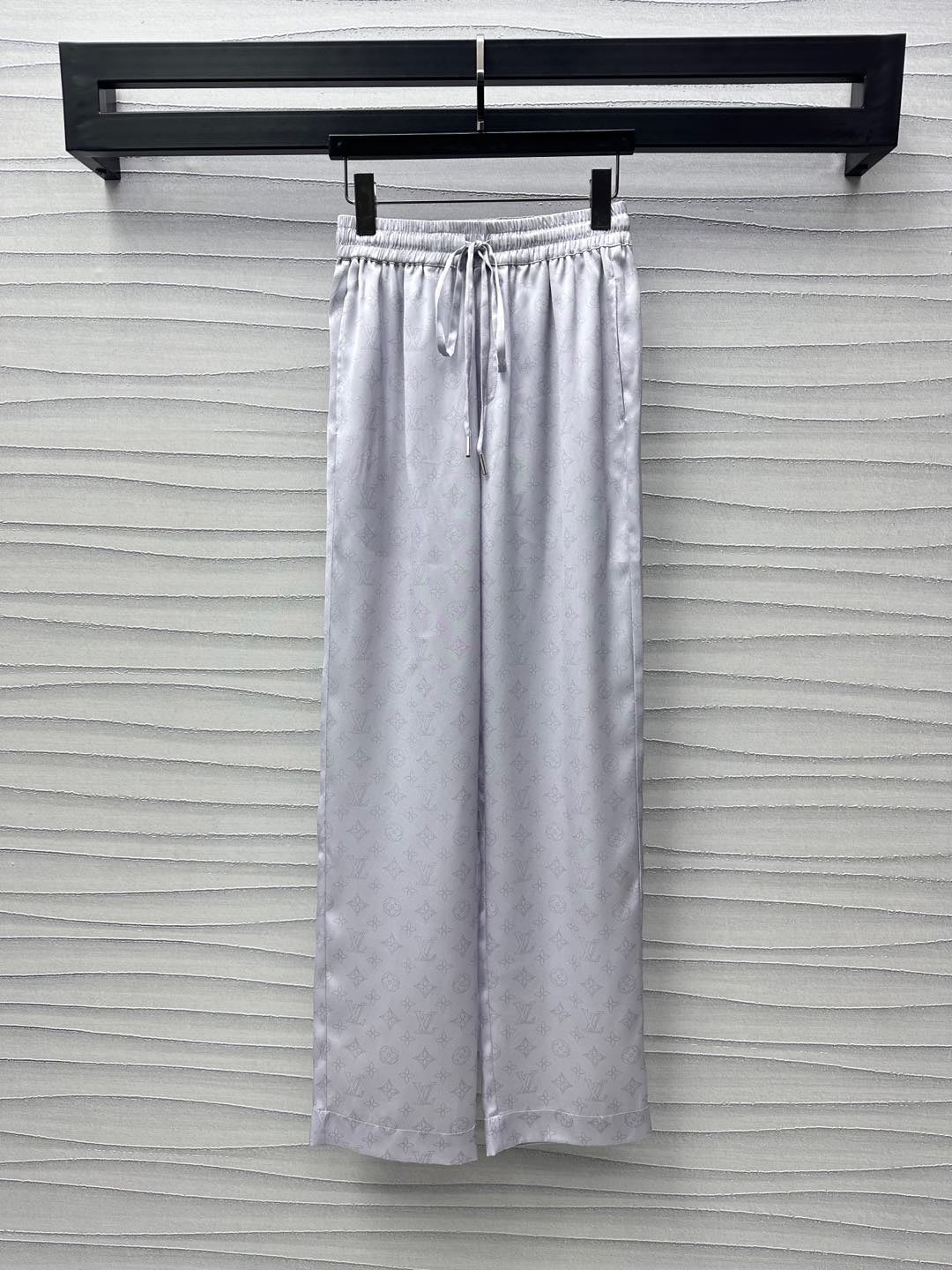 2025 New Lace Print Lapel ➕ Drawstring Straight Pants