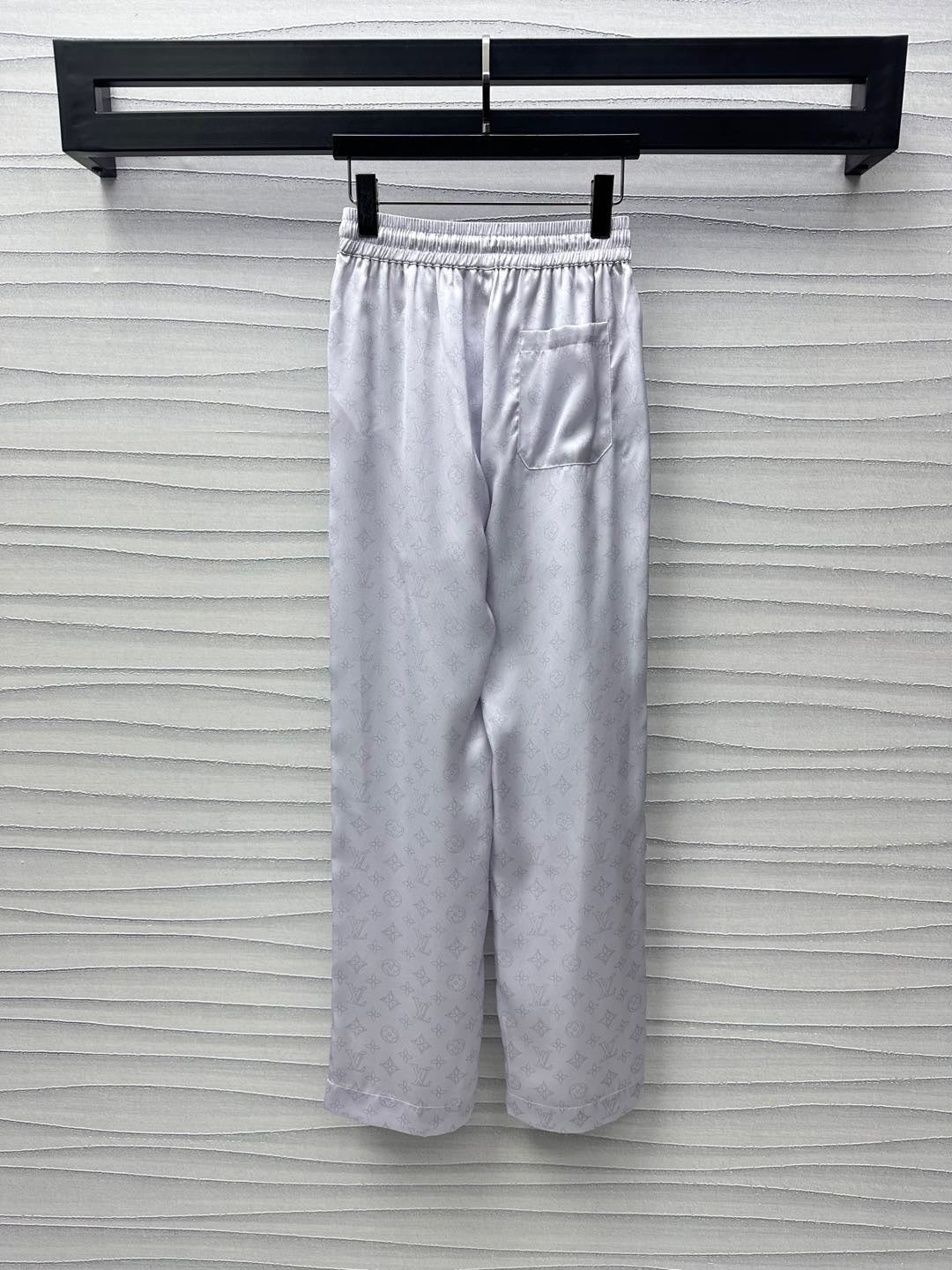 2025 New Lace Print Lapel ➕ Drawstring Straight Pants