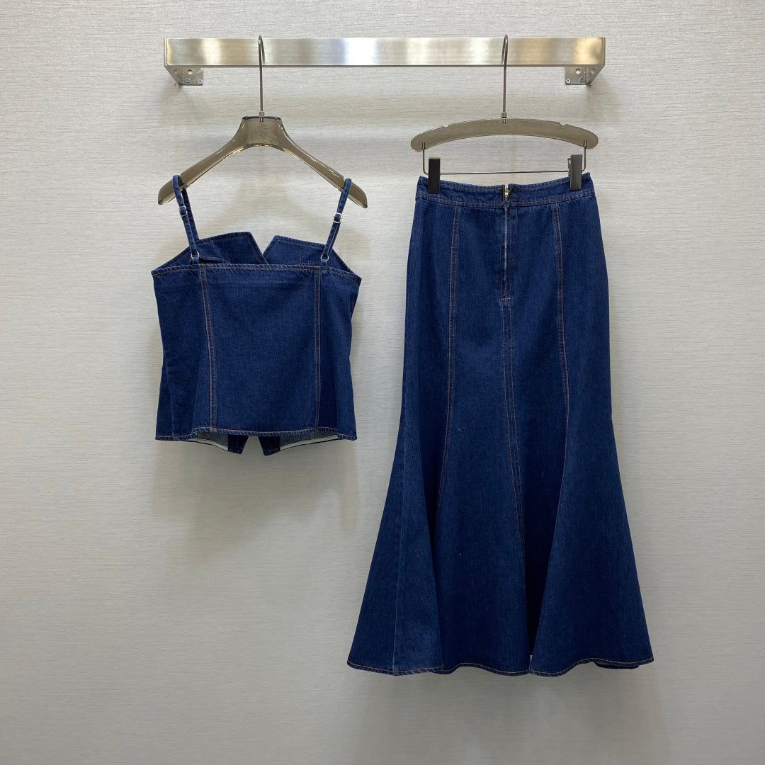 25 Sexy tube top camisole top ➕ fishtail skirt set