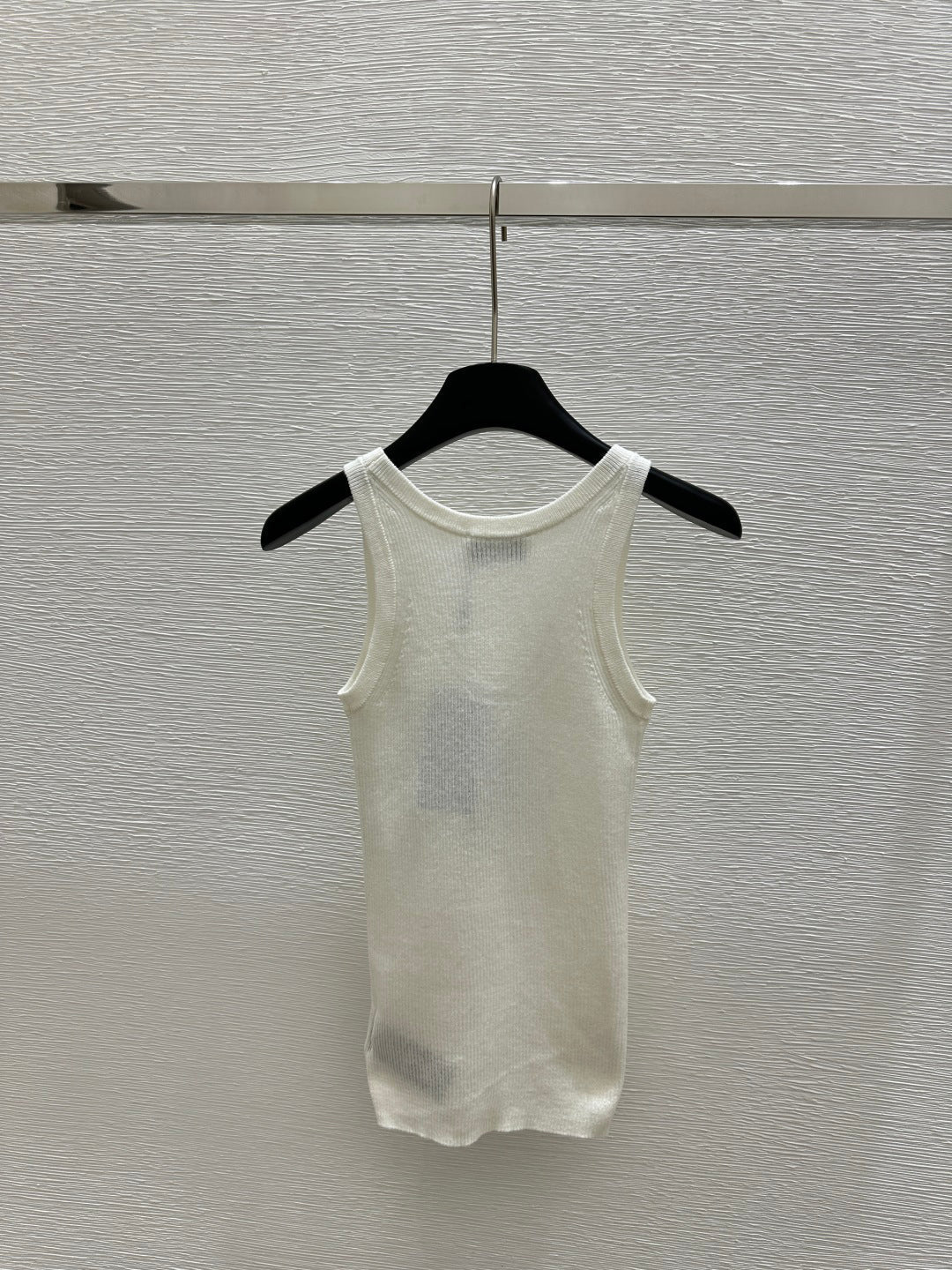 25ss Large round neck contrasting pattern knitted vest