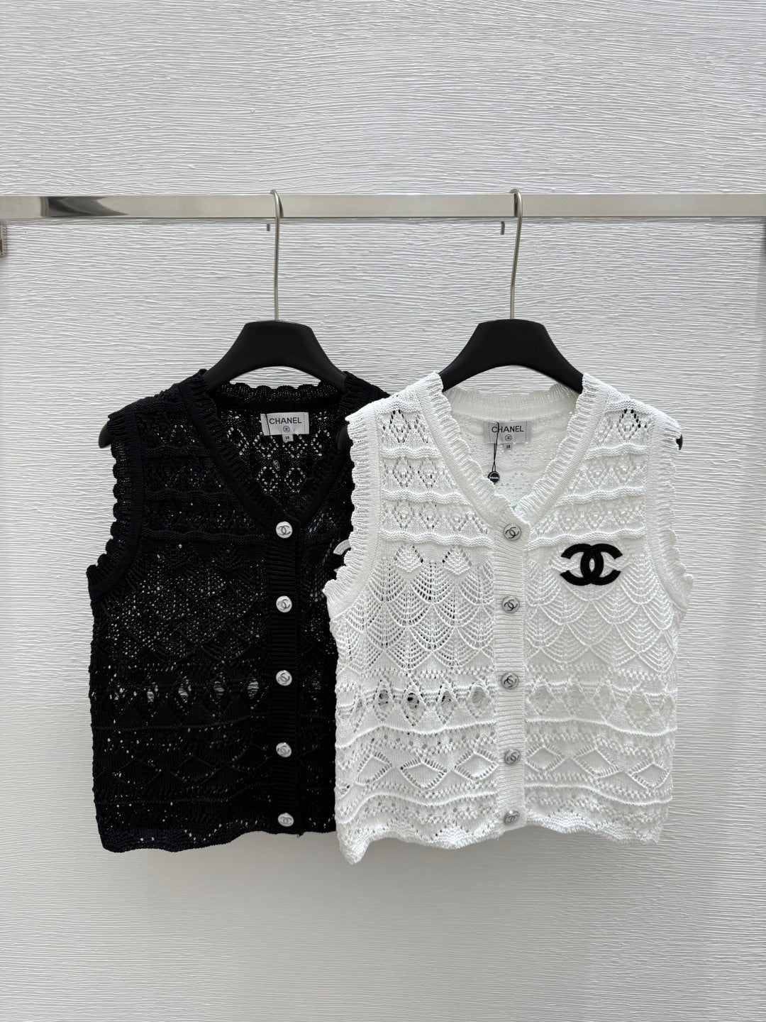 25ss Cardigan hollow knitted vest