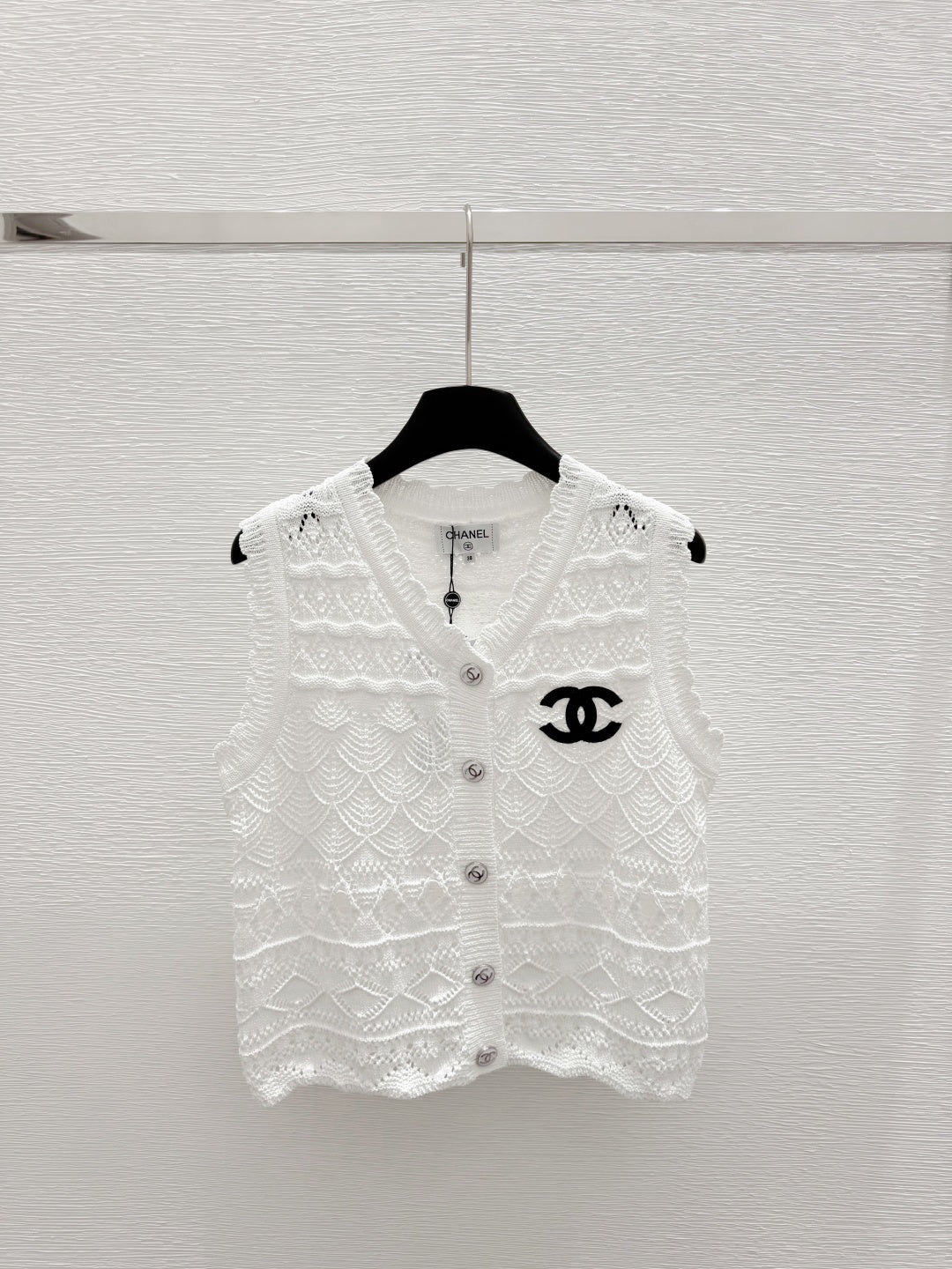 25ss Cardigan hollow knitted vest