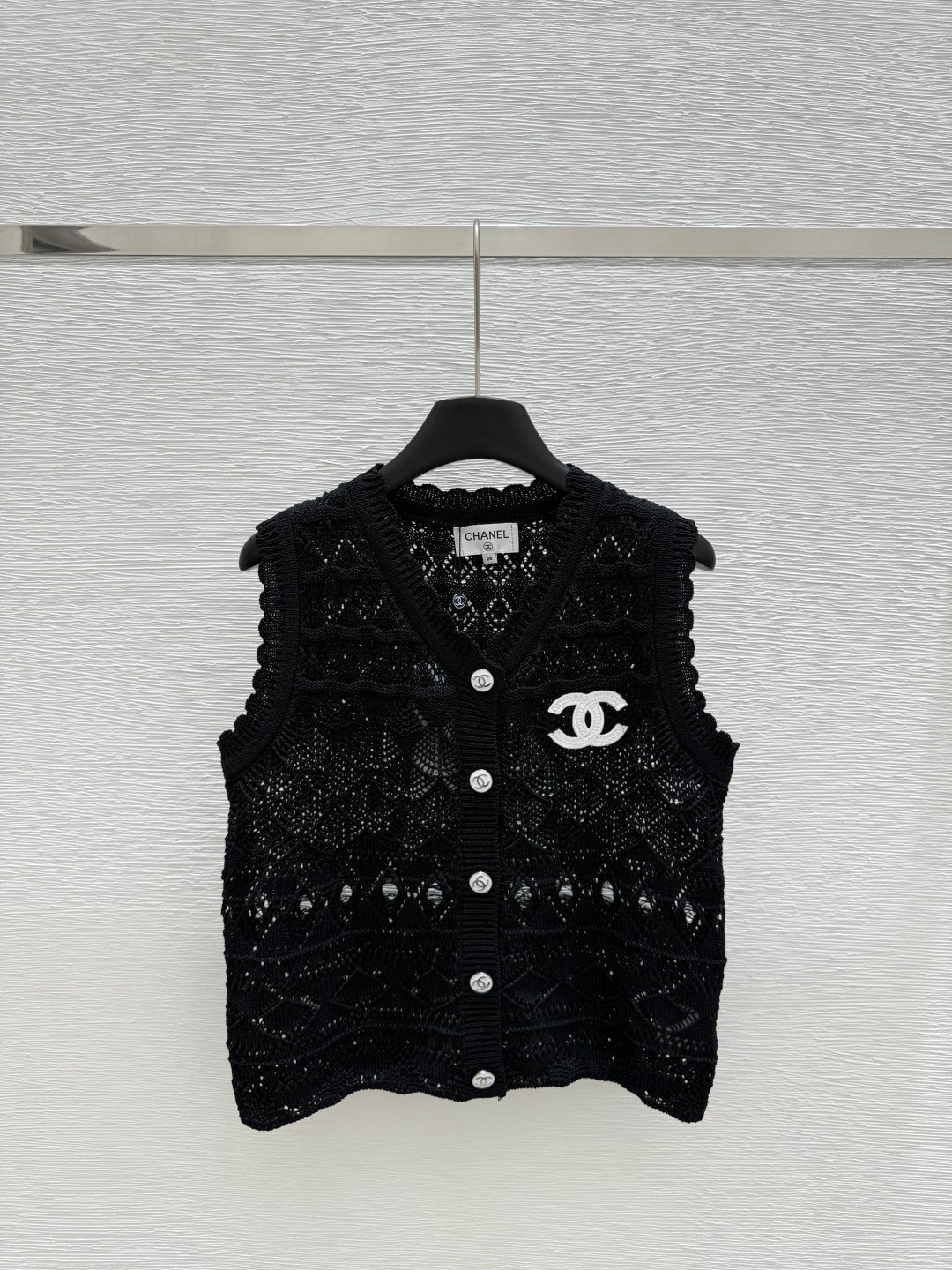 25ss Cardigan hollow knitted vest