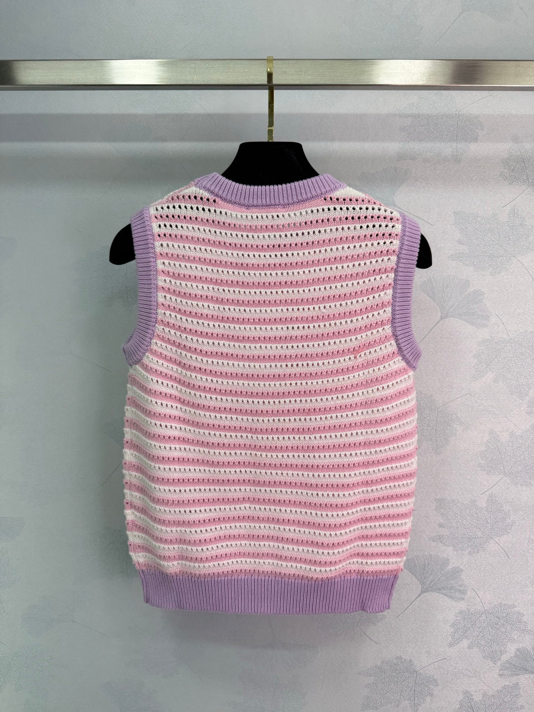 25ss Hollow striped knitted vest