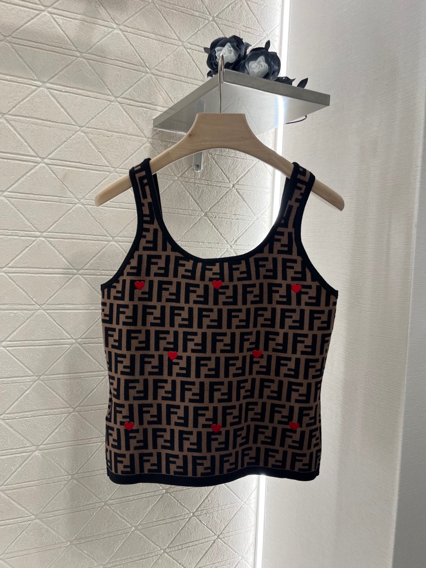 25ss Round neck jacquard knitted vest