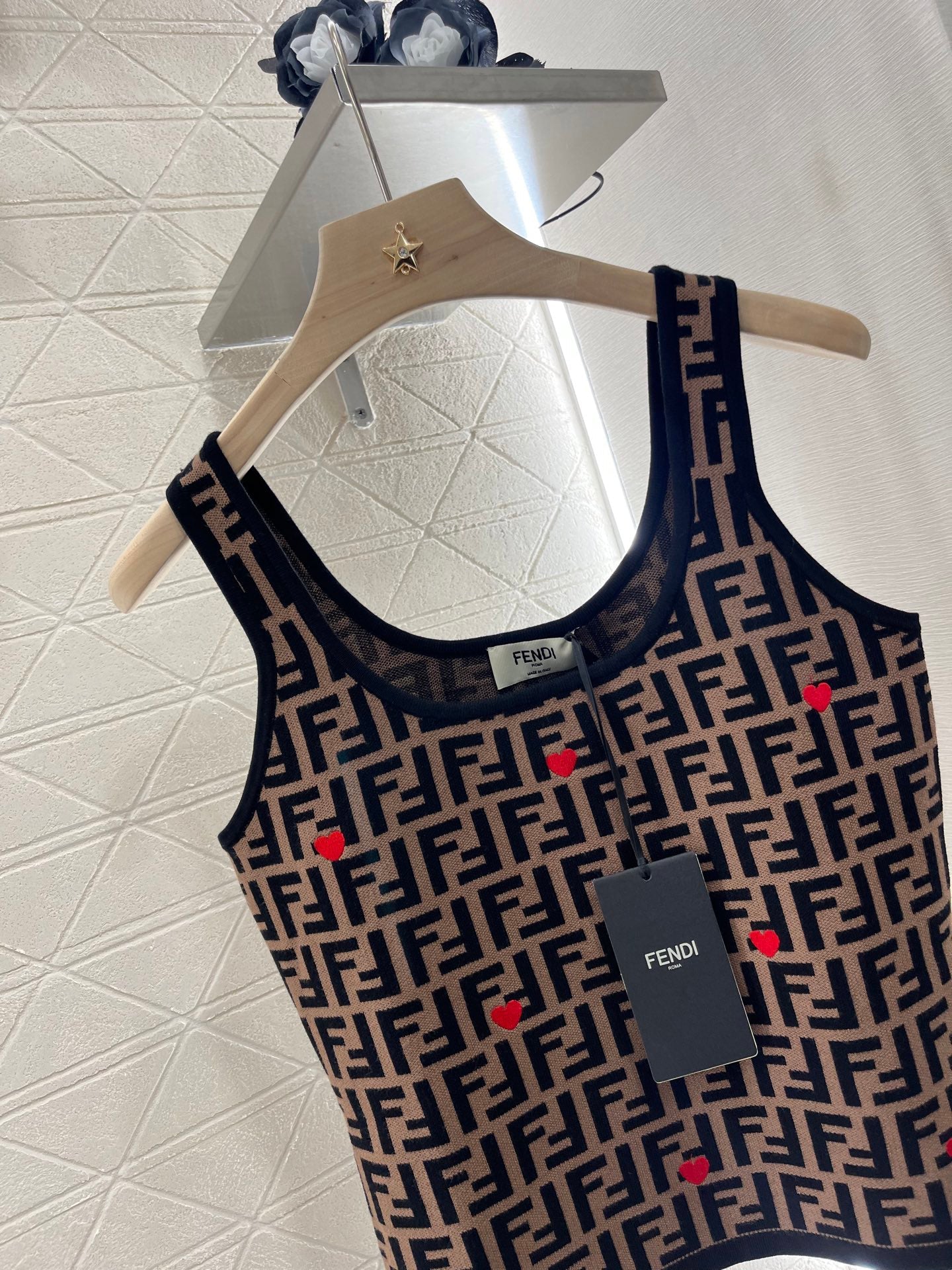 25ss Round neck jacquard knitted vest
