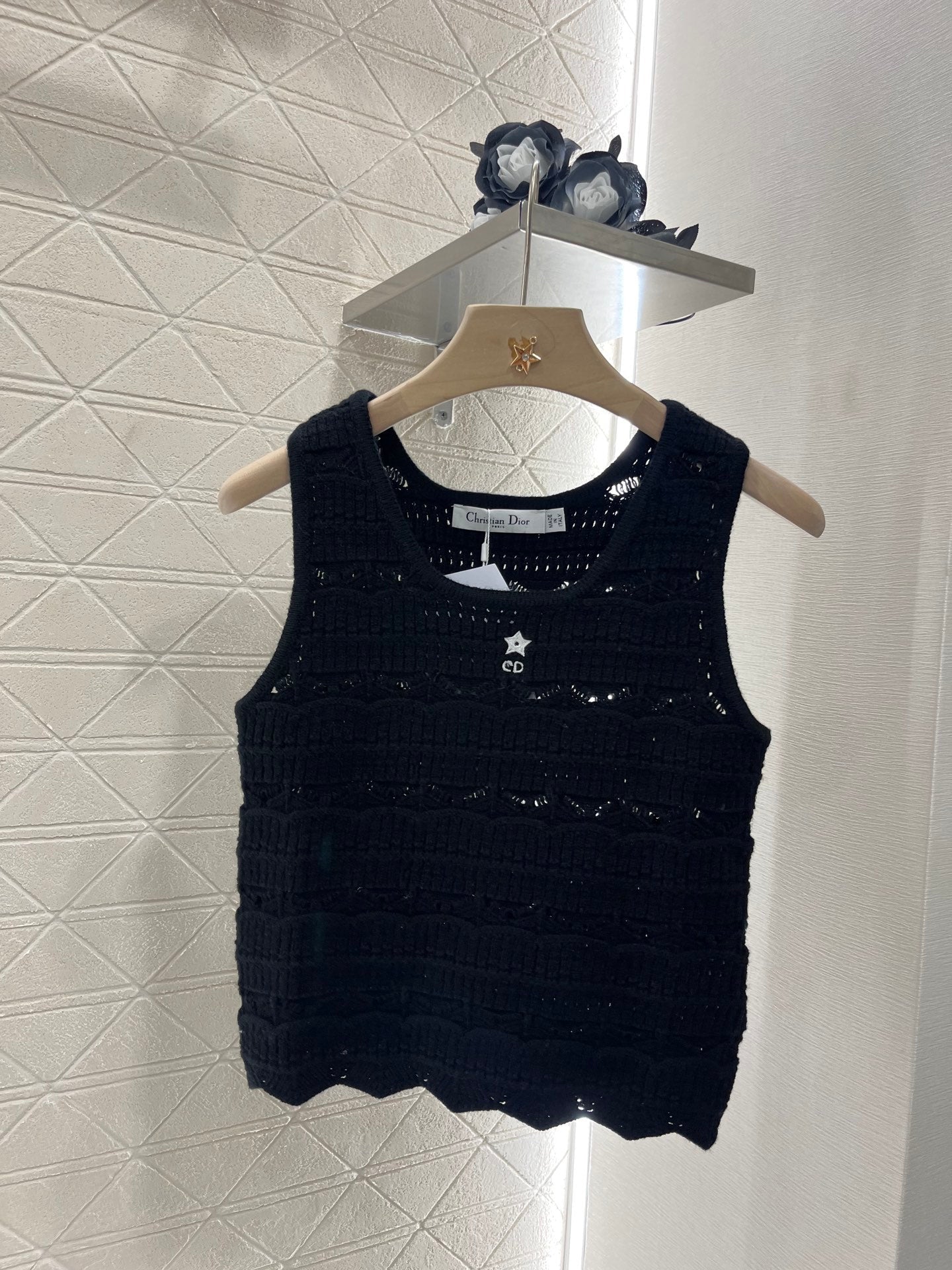 25ss Hollow knit vest