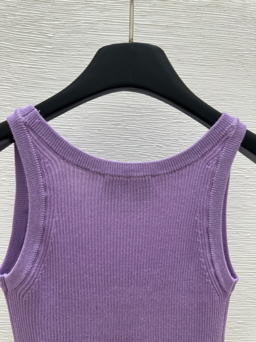 25ss Round neck color blocked letter knitted vest