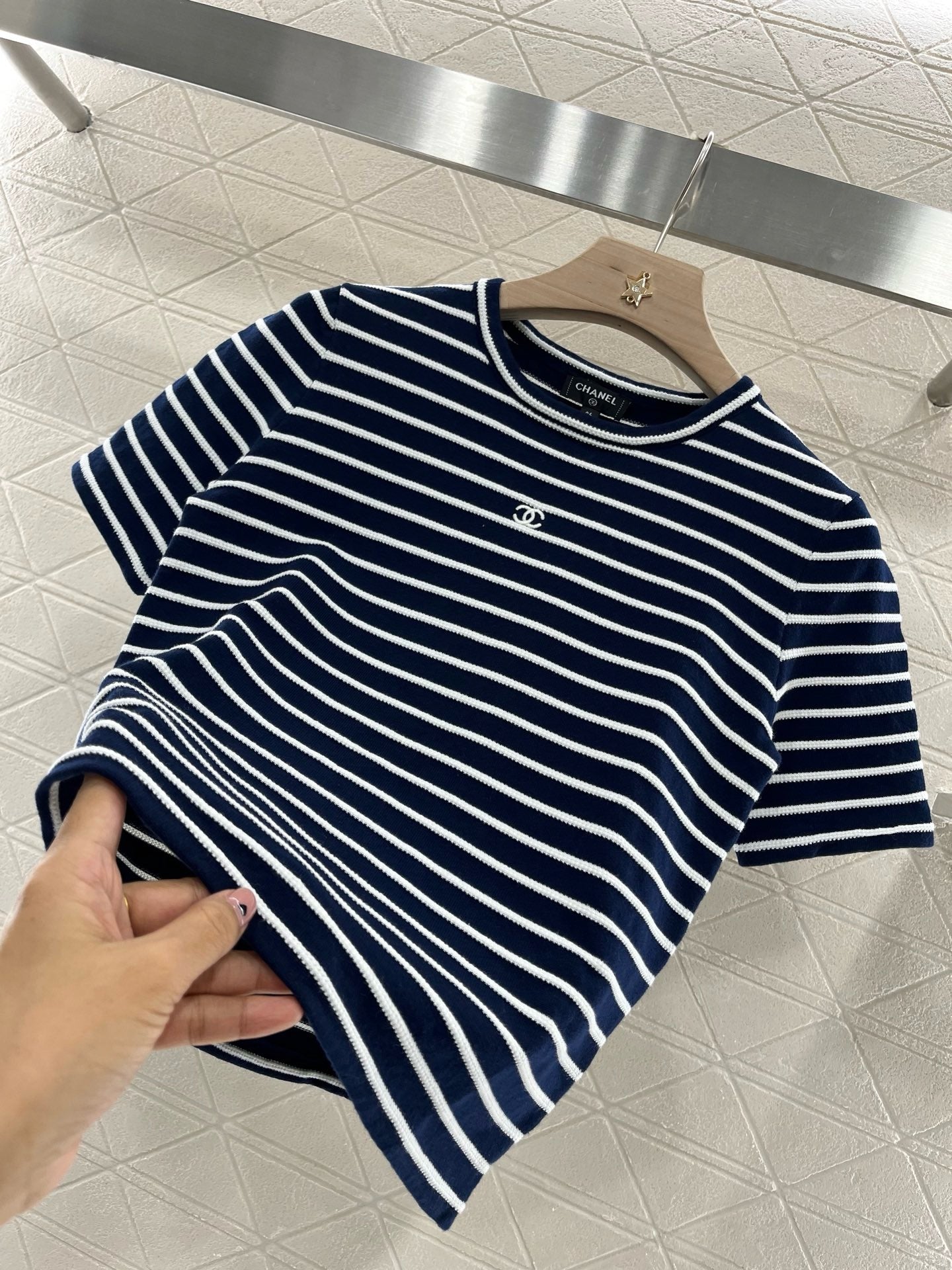 25SS New Striped Knit Short Sleeves