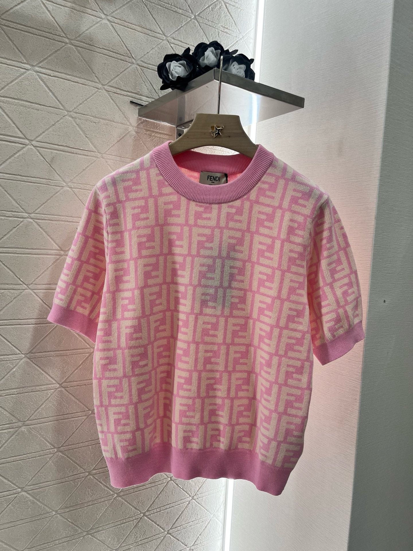 25 New Round Neck Jacquard Knitted Short Sleeves