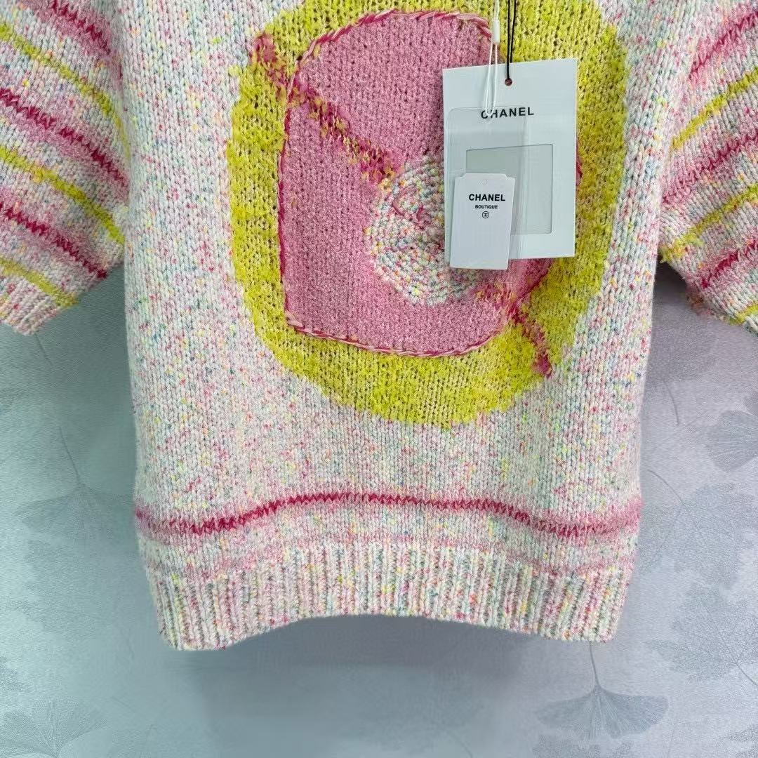 25ss Color blocked knitted suit