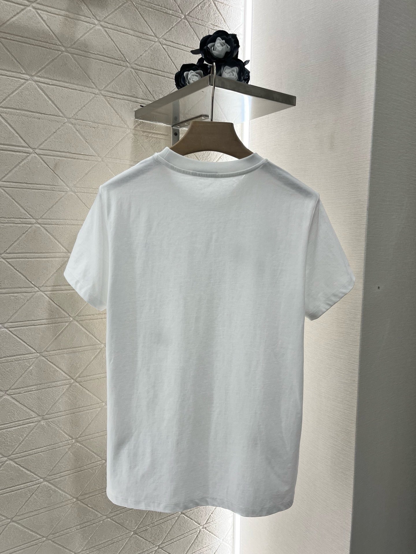 25 new round neck beaded rhinestone short sleeves