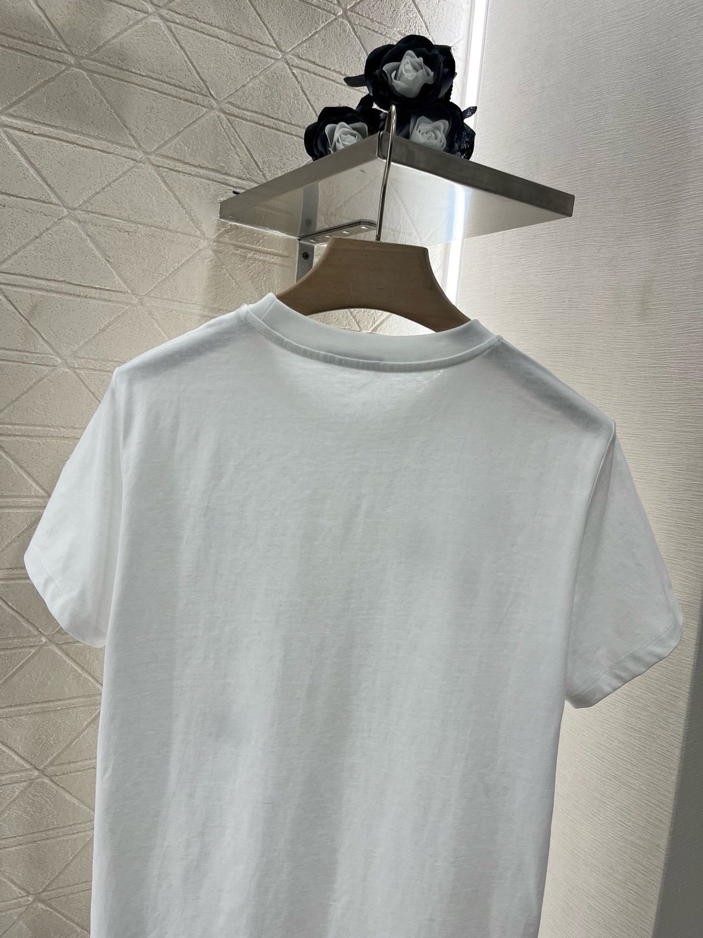 25 new round neck beaded rhinestone short sleeves