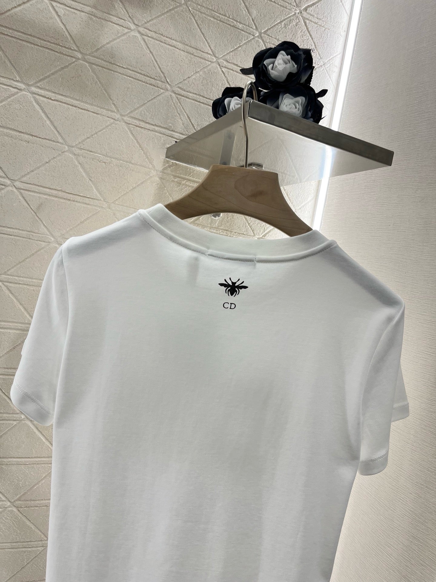 25SS New Embroidered Sequin Round Neck Short Sleeves