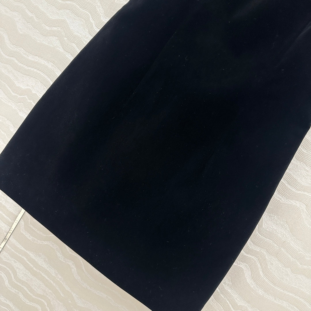 25SS Velvet layered Tian Cai temperament strapless backless skirt