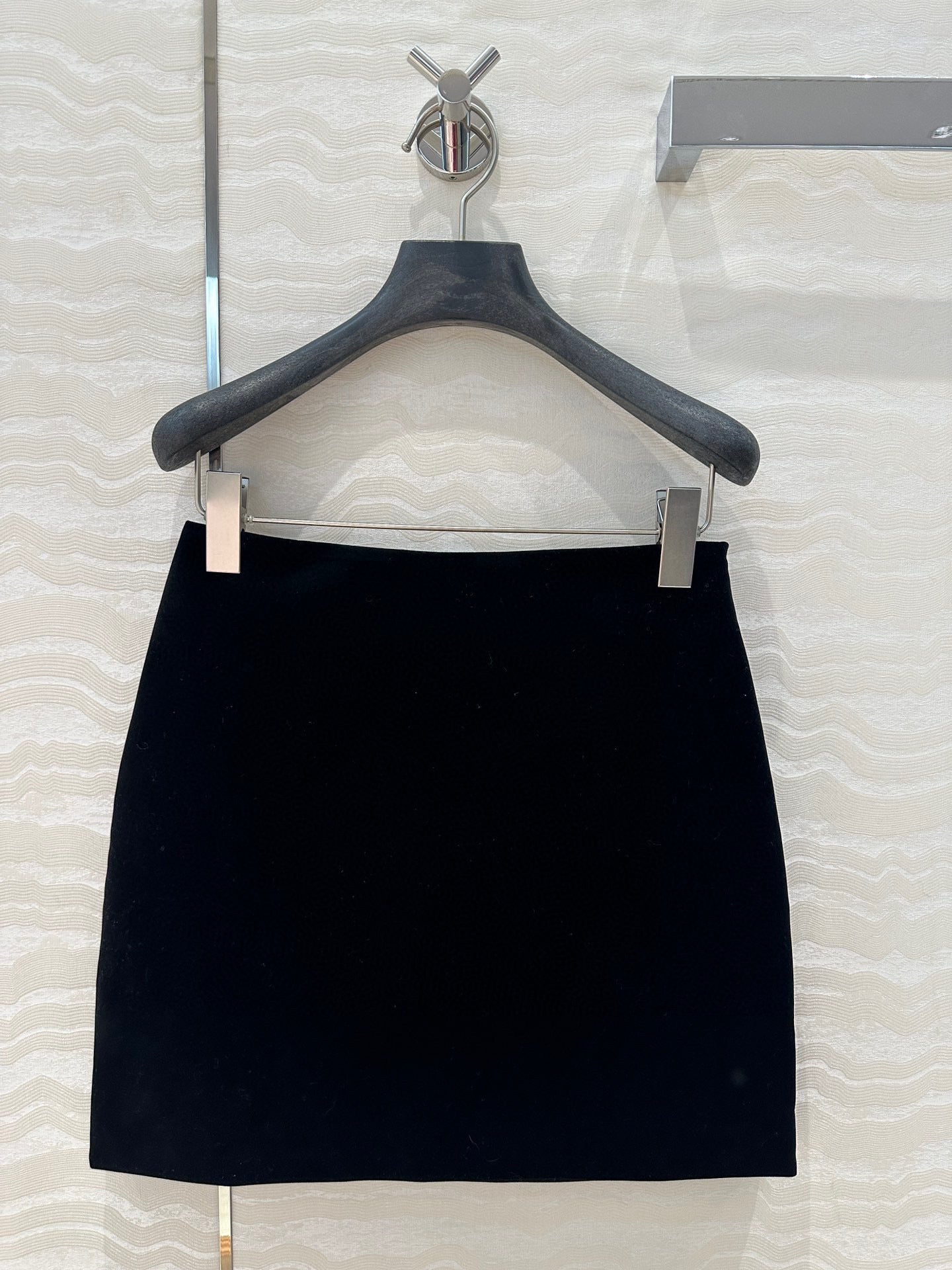 25SS Velvet strapless mini outfit with high waisted skirt set