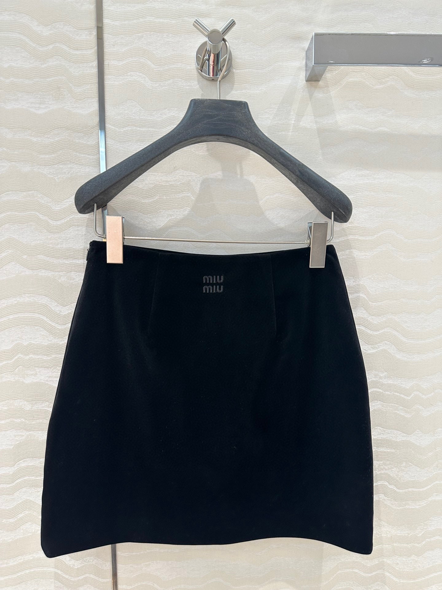 25SS Velvet strapless mini outfit with high waisted skirt set