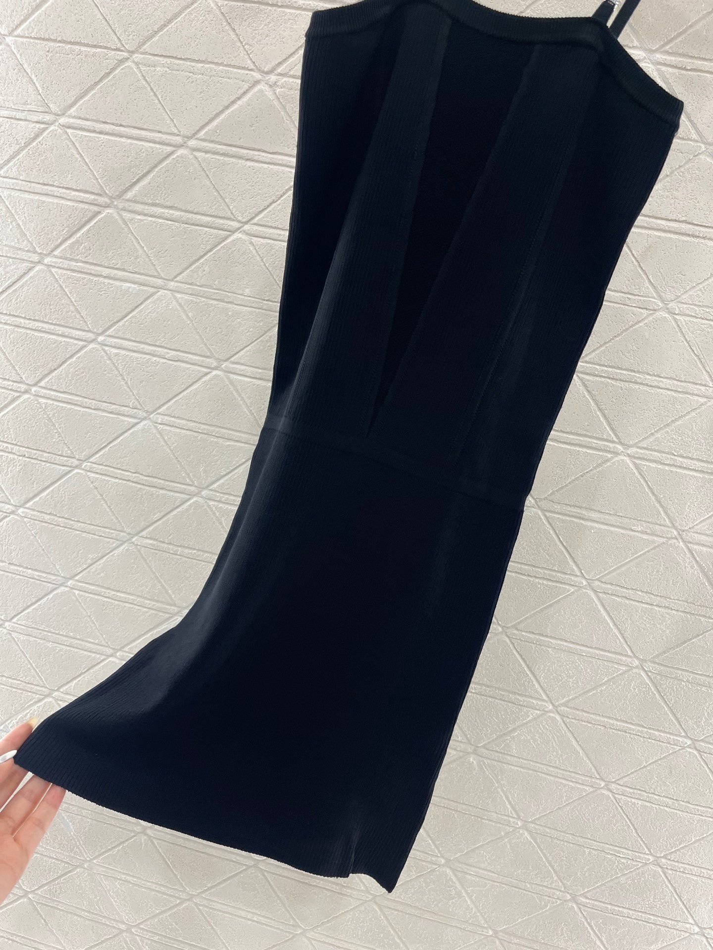2025 new knitted slim-fitting suspender skirt