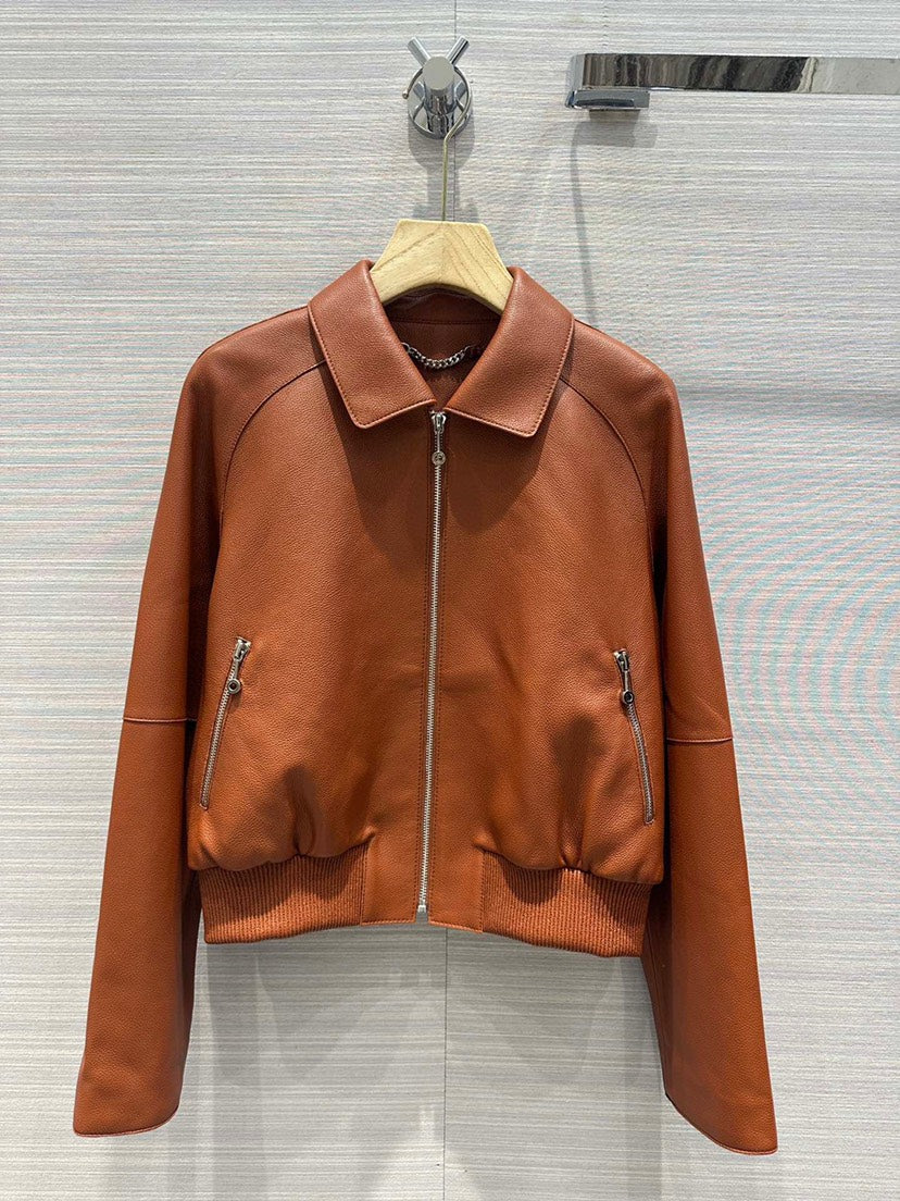 24 Lychee patterned lambskin lapel jacket jacket