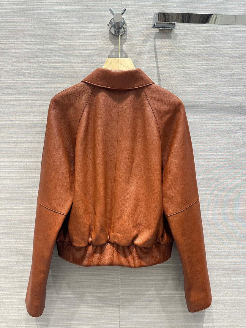 24 Lychee patterned lambskin lapel jacket jacket