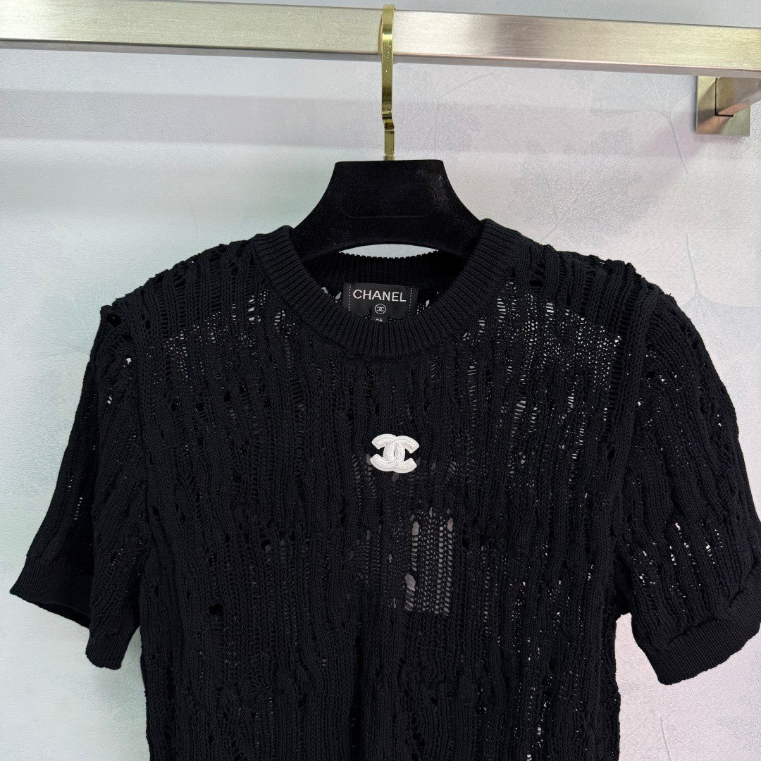 25 Cut-out Lace Knit Short Sleeve