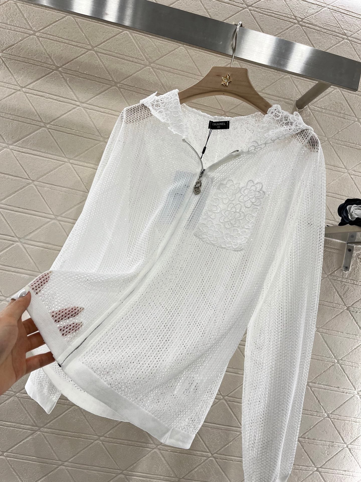 2025 New Arrival Hooded Water-soluble Zipper Jacket