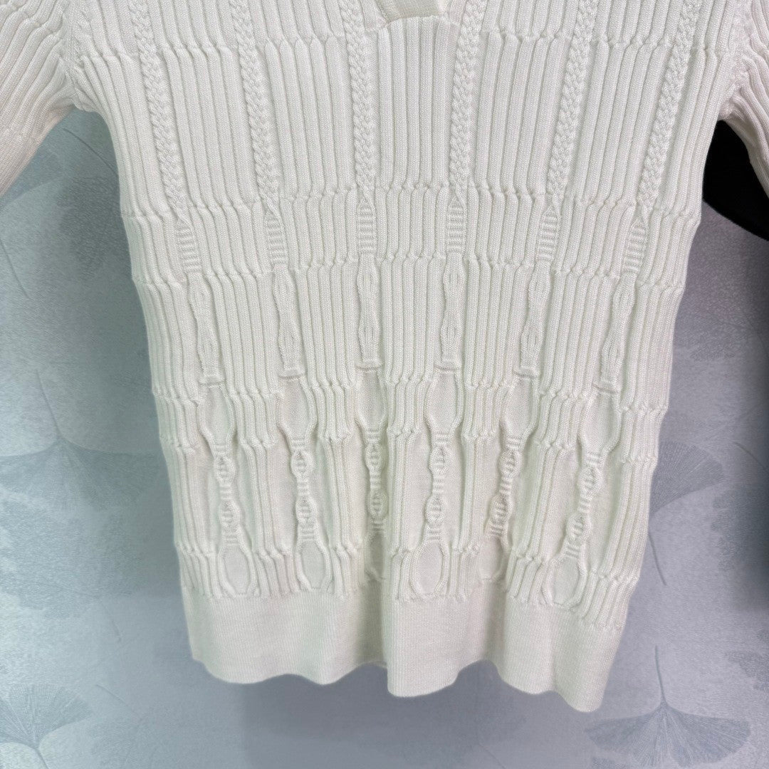 H Lapel Knit Lapel Short Sleeve