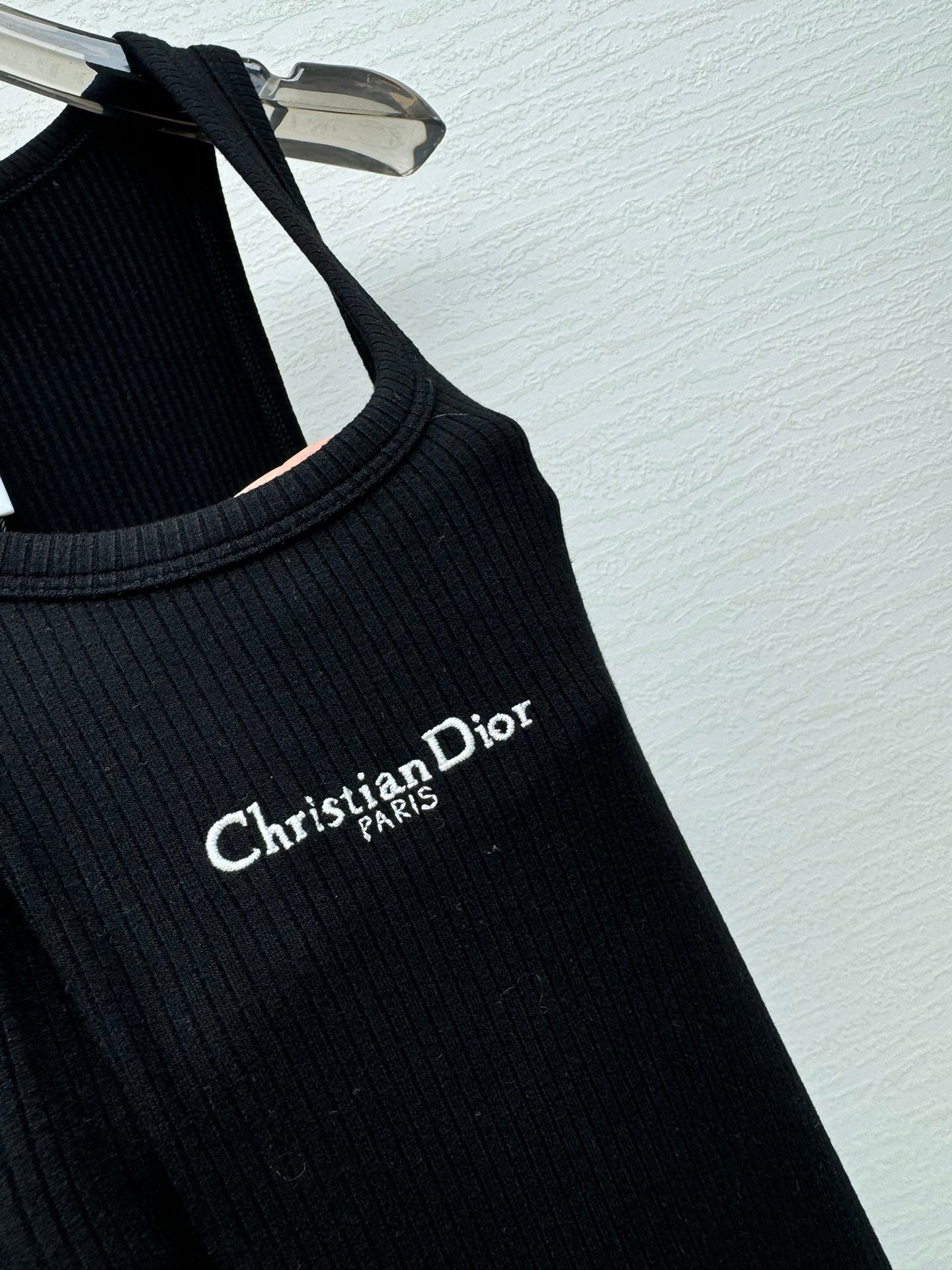 25 Spring and Summer New Micro Logo Embroidery Threaded Midi Dress