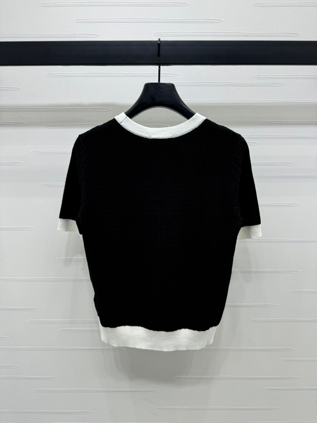 2025 spring and summer new tassel edge pocket knitted short sleeves