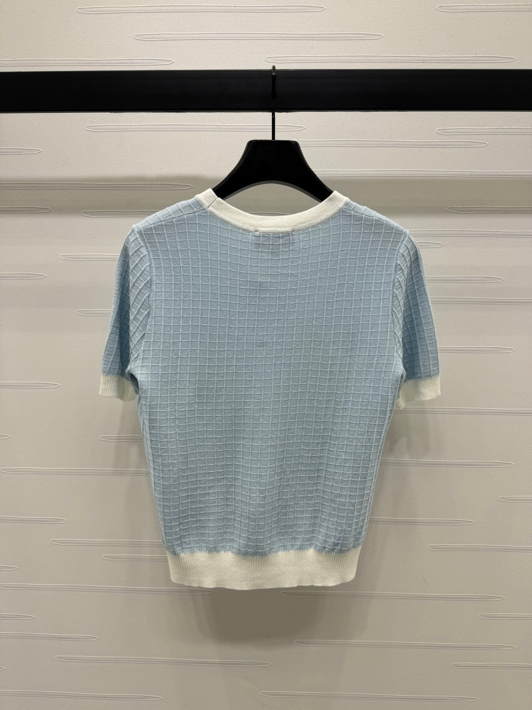 2025 spring and summer new tassel edge pocket knitted short sleeves