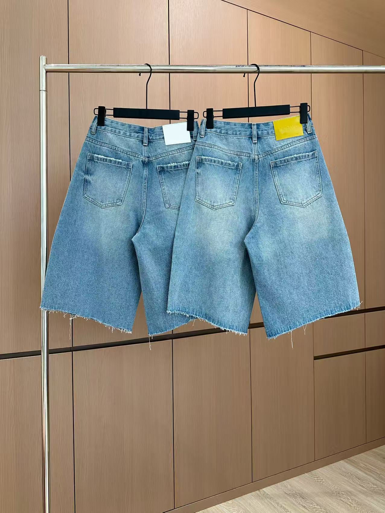 πππ5 popular goddess style five-point raw edge jeans