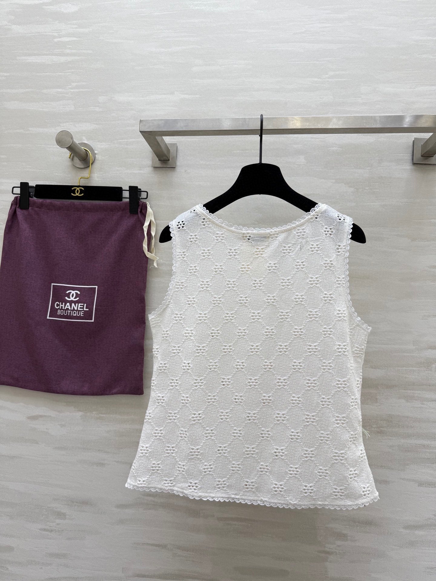 25ss new Hollow lace vest