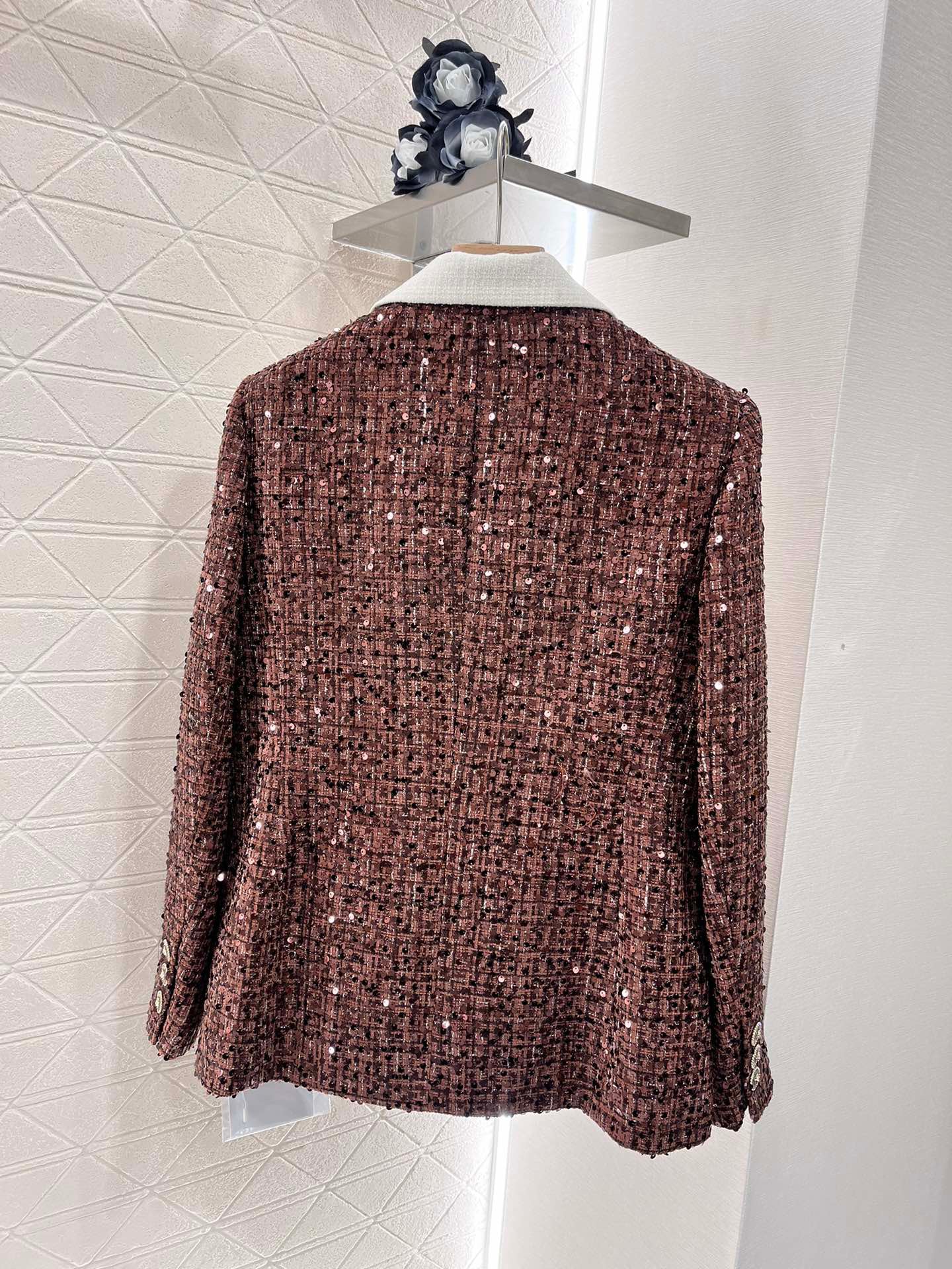 25ss Coarse tweed sequin dress jacket
