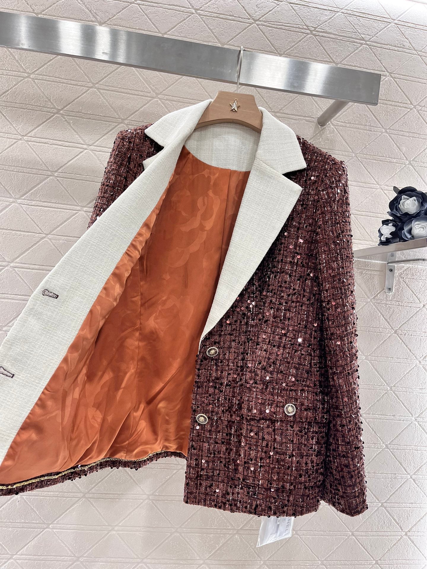 25ss Coarse tweed sequin dress jacket