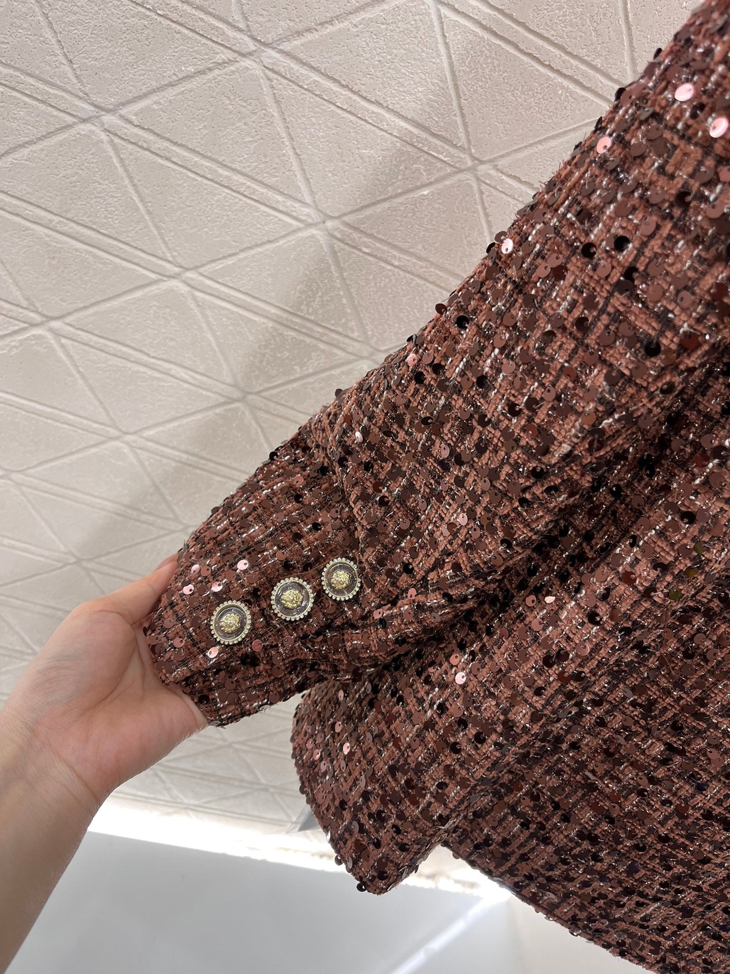 25ss Coarse tweed sequin dress jacket